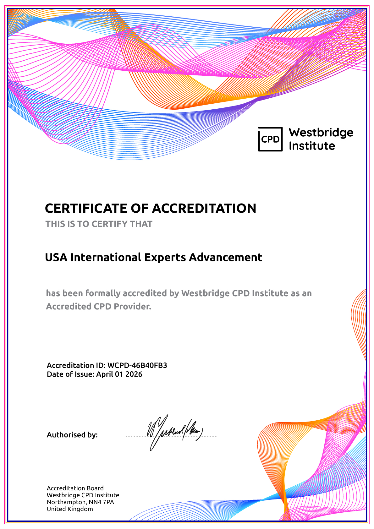 Westbridge Institute Accreditation
